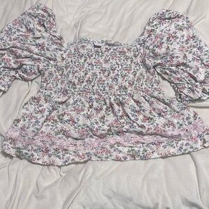 Tinseltown floral off the shoulder crop top size large